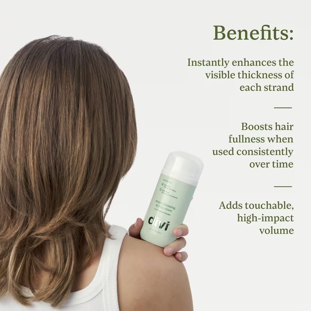 divi Strand Styling Cream – Hair Thickening Treatment for Fine Hair, Volumizing & Frizz Control (1 fl oz) Avelisse
