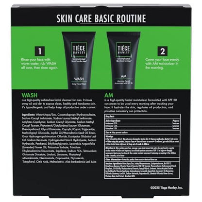 Tiege Hanley Basic Skin Care Set for Men: Hydrating Face Wash & Daily Moisturizer with SPF 20 Avelisse