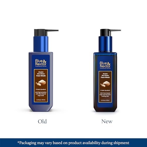 Blue Nectar Rice Water Face Wash with 2% Kojic Acid for Pigmentation – Gentle Face Cleanser for Oily, Dry & Sensitive Skin, 11 Herbs, 3.4 Fl Oz - görsel 4