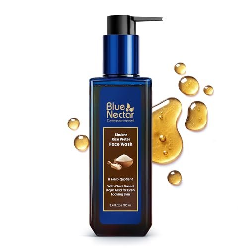 Blue Nectar Rice Water Face Wash with 2% Kojic Acid for Pigmentation – Gentle Face Cleanser for Oily, Dry & Sensitive Skin, 11 Herbs, 3.4 Fl Oz - görsel 2