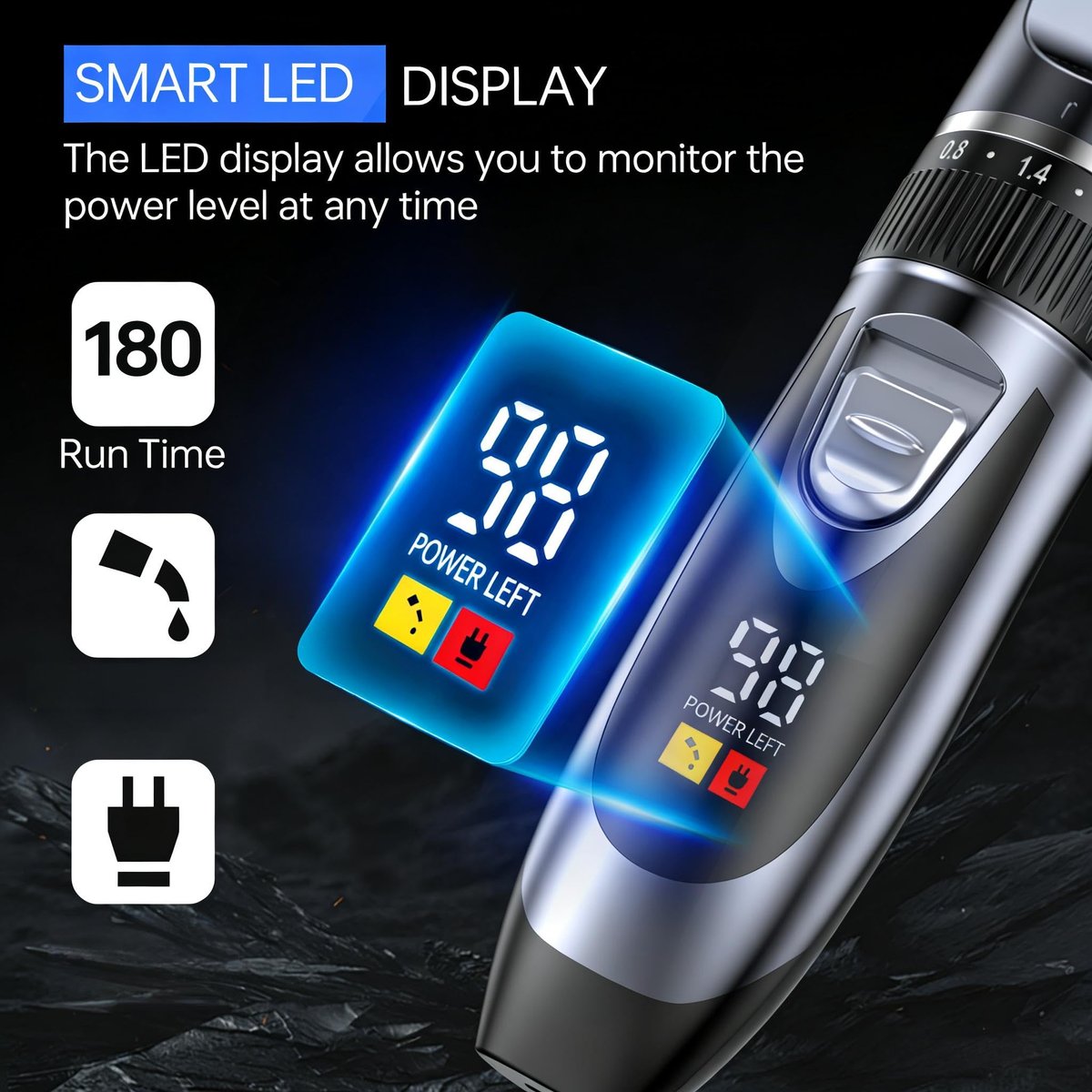 Benbodes Hair Clippers & Beard Trimmer Grooming Kit for Men - Professional Cordless Rechargeable Hair Cutting Kit with LED Display for Home Personal Grooming, Gift for Men Avelisse