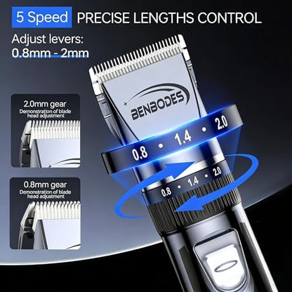 Benbodes Hair Clippers & Beard Trimmer Grooming Kit for Men - Professional Cordless Rechargeable Hair Cutting Kit with LED Display for Home Personal Grooming, Gift for Men Avelisse