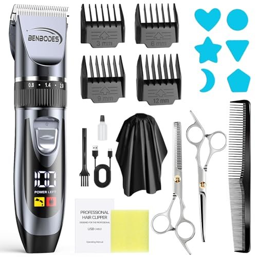 Benbodes Hair Clippers & Beard Trimmer Grooming Kit for Men - Professional Cordless Rechargeable Hair Cutting Kit with LED Display for Home Personal Grooming, Gift for Men Avelisse