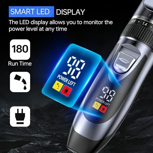 Benbodes Hair Clippers & Beard Trimmer Grooming Kit for Men - Professional Cordless Rechargeable Hair Cutting Kit with LED Display for Home Personal Grooming, Gift for Men Avelisse