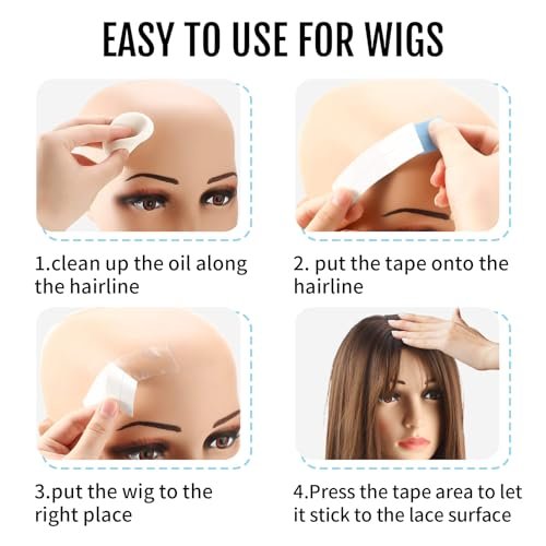 Goiple 50pcs Wig Tape for Lace Wigs - Double Sided Waterproof Adhesive Tape Strips for Hair Extensions & Body Tape Avelisse