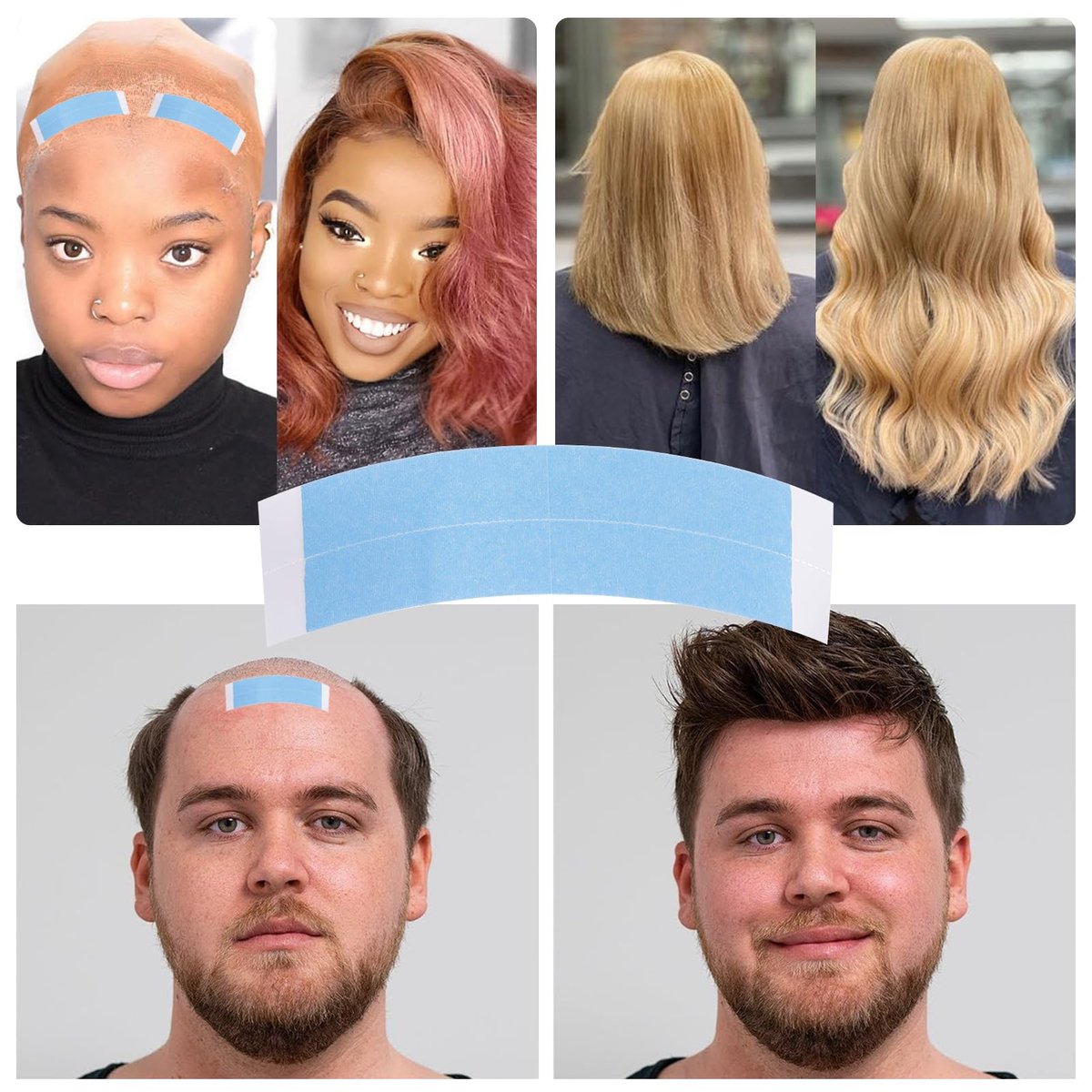 Goiple 50pcs Wig Tape for Lace Wigs - Double Sided Waterproof Adhesive Tape Strips for Hair Extensions & Body Tape Avelisse