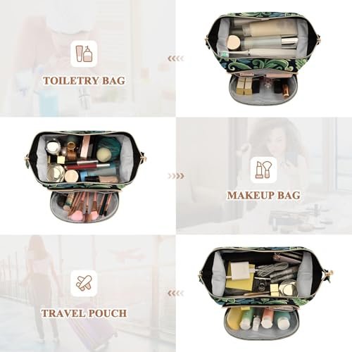William Morris Daisy Dark Blue Hanging Cosmetic Bag - Travel Makeup Organizer & Wallet by miaozhen - görsel 12