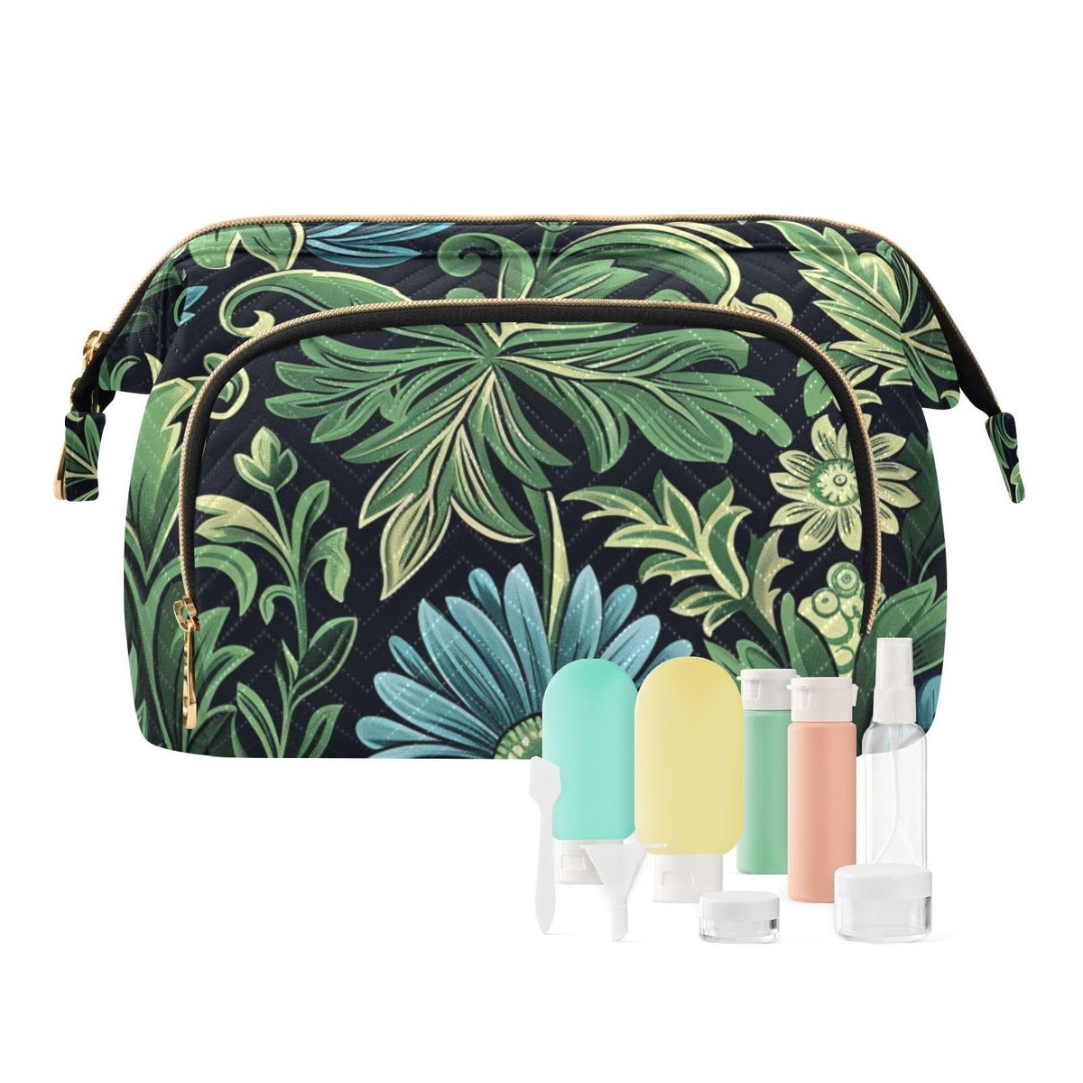 William Morris Daisy Dark Blue Hanging Cosmetic Bag - Travel Makeup Organizer & Wallet by miaozhen - görsel 1