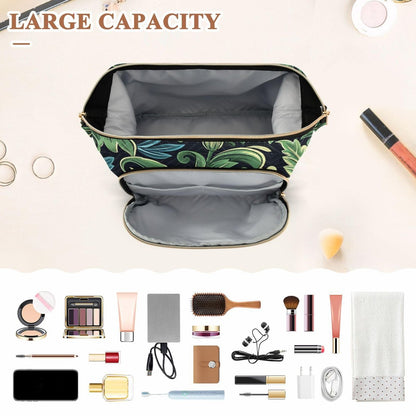 William Morris Daisy Dark Blue Hanging Cosmetic Bag - Travel Makeup Organizer & Wallet by miaozhen
