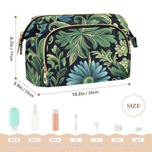 William Morris Daisy Dark Blue Hanging Cosmetic Bag - Travel Makeup Organizer & Wallet by miaozhen - görsel 4