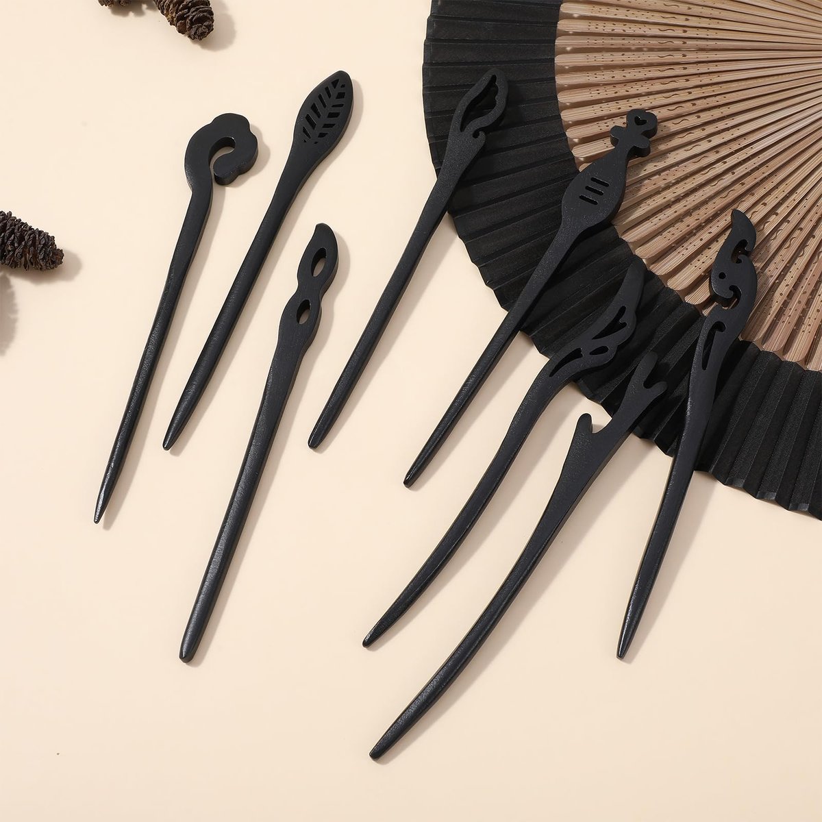 8-Piece Wooden Hair Sticks for Women - Vintage Chinese Chignon & Japanese Bun Maker Hairpins for Long Hair, Handmade Bun Hair Forks Accessories, Hanfu Pins for Women & Girls Avelisse