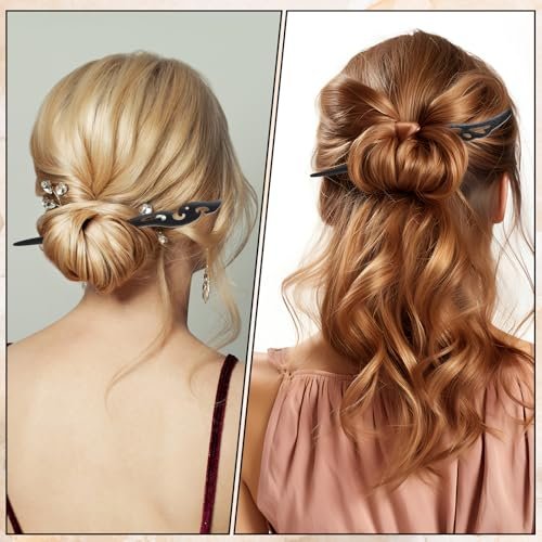 8-Piece Wooden Hair Sticks for Women - Vintage Chinese Chignon & Japanese Bun Maker Hairpins for Long Hair, Handmade Bun Hair Forks Accessories, Hanfu Pins for Women & Girls Avelisse