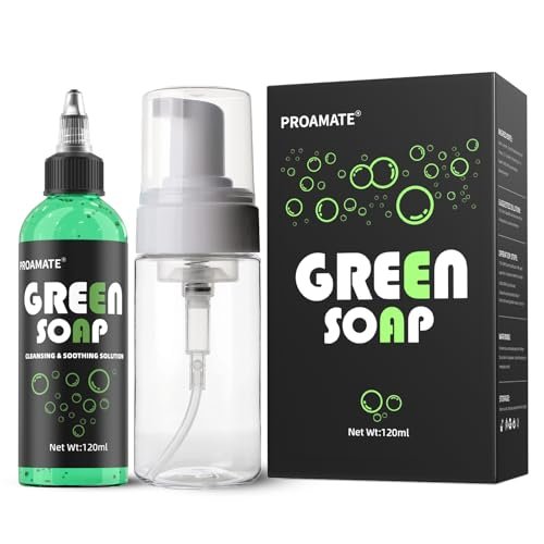 proamate Green Tattoo Soap 4OZ (120ml) with Foaming Bottle - Tattoo Aftercare & Piercing Cleaner, Gentle Skin Cleanser for Tattoos and Piercings - görsel 2
