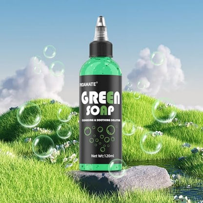 proamate Green Tattoo Soap 4OZ (120ml) with Foaming Bottle - Tattoo Aftercare & Piercing Cleaner, Gentle Skin Cleanser for Tattoos and Piercings