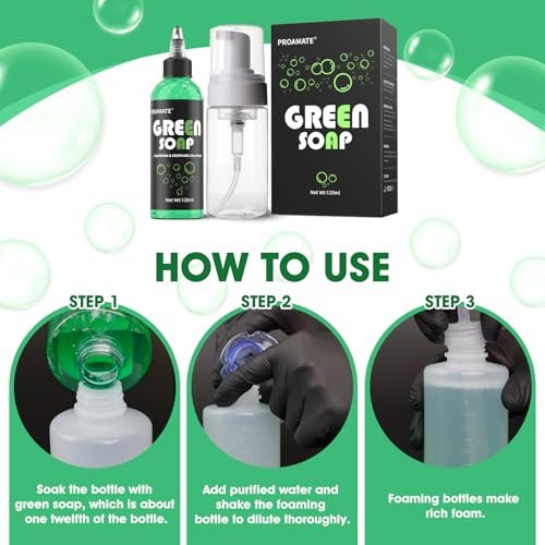 proamate Green Tattoo Soap 4OZ (120ml) with Foaming Bottle - Tattoo Aftercare & Piercing Cleaner, Gentle Skin Cleanser for Tattoos and Piercings - görsel 14