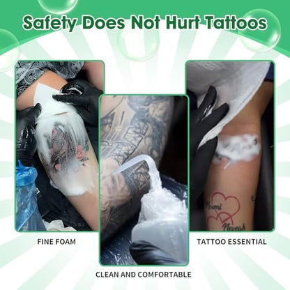 proamate Green Tattoo Soap 4OZ (120ml) with Foaming Bottle - Tattoo Aftercare & Piercing Cleaner, Gentle Skin Cleanser for Tattoos and Piercings
