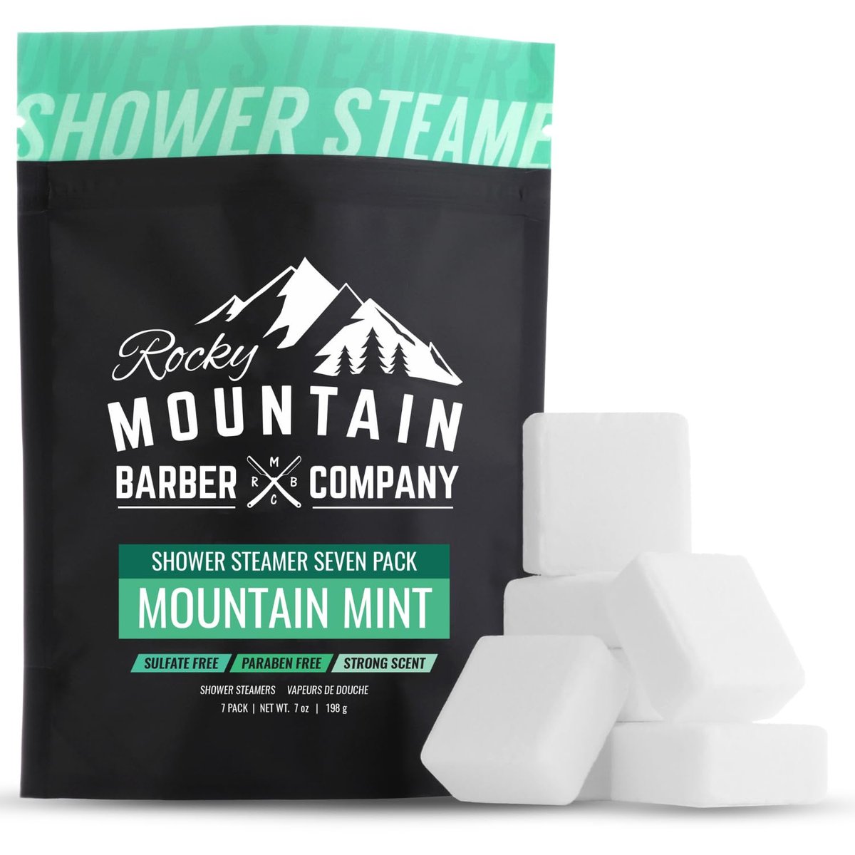 Mountain Mint Shower Steamers 7 Pack – Made in USA with Extra Strong Scent, Essential Oil Aromatherapy with Eucalyptus, Peppermint & Menthol for Stress Relief Avelisse