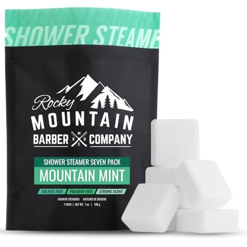 Mountain Mint Shower Steamers 7 Pack – Made in USA with Extra Strong Scent, Essential Oil Aromatherapy with Eucalyptus, Peppermint & Menthol for Stress Relief Avelisse