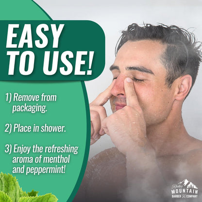 Mountain Mint Shower Steamers 7 Pack – Made in USA with Extra Strong Scent, Essential Oil Aromatherapy with Eucalyptus, Peppermint & Menthol for Stress Relief Avelisse
