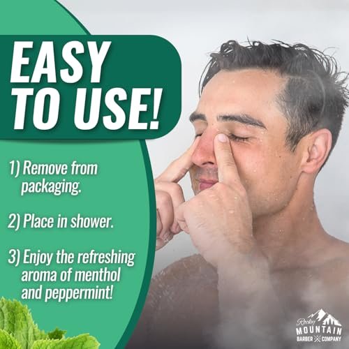 Mountain Mint Shower Steamers 7 Pack – Made in USA with Extra Strong Scent, Essential Oil Aromatherapy with Eucalyptus, Peppermint & Menthol for Stress Relief Avelisse