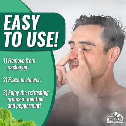 Mountain Mint Shower Steamers 7 Pack – Made in USA with Extra Strong Scent, Essential Oil Aromatherapy with Eucalyptus, Peppermint & Menthol for Stress Relief Avelisse