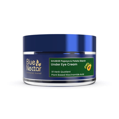 Blue Nectar Under Eye Cream for Women – Natural Niacinamide Eye Cream with Papaya & Potato, Lightweight Herbal Formula Enriched with Neem & Aloe Vera (18 Herbs, 0.53 Oz)