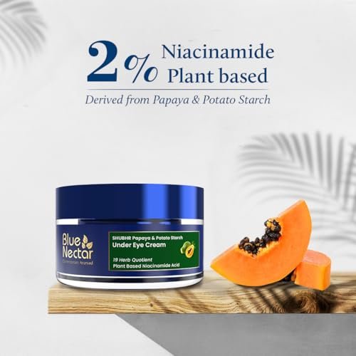 Blue Nectar Under Eye Cream for Women – Natural Niacinamide Eye Cream with Papaya & Potato, Lightweight Herbal Formula Enriched with Neem & Aloe Vera (18 Herbs, 0.53 Oz) - görsel 4