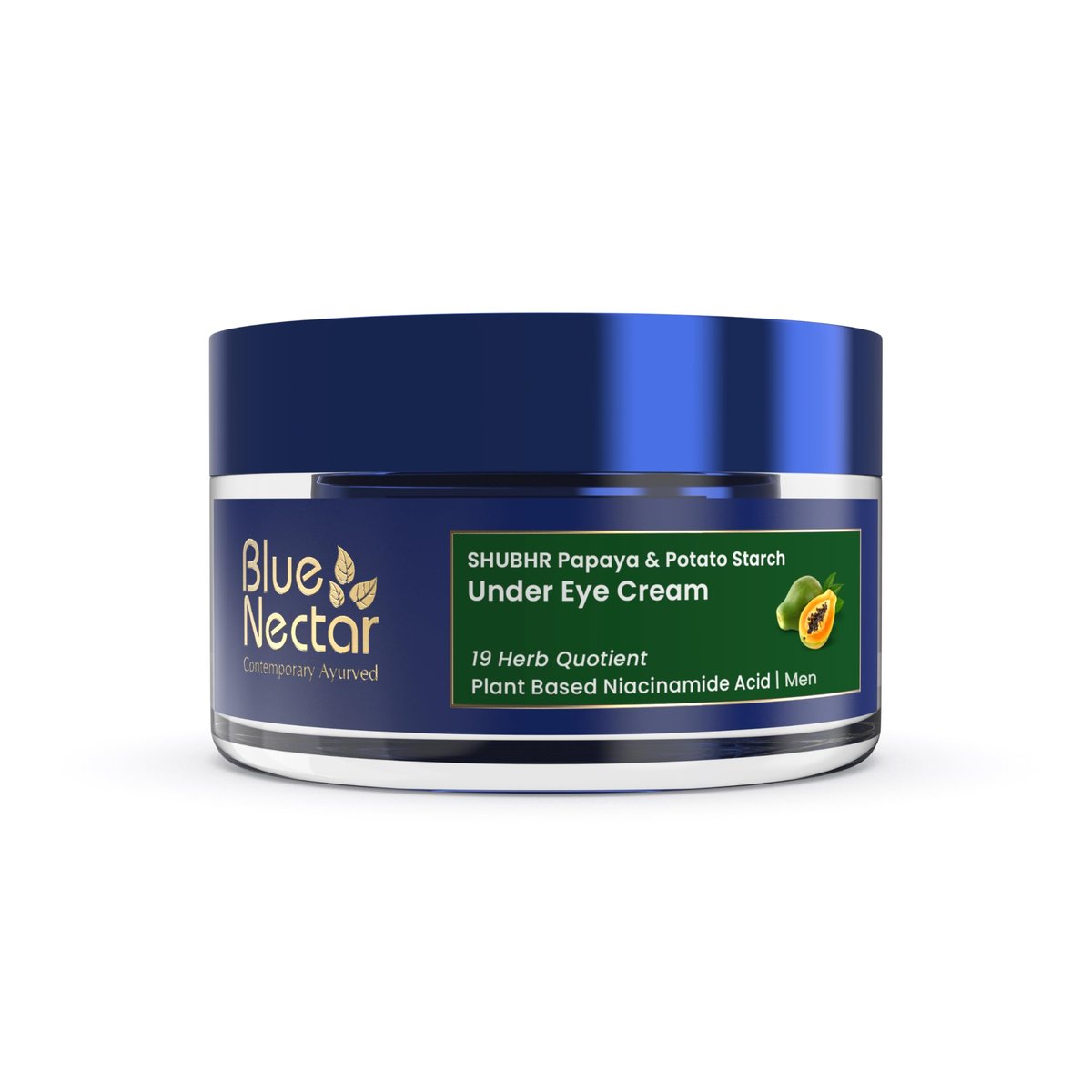 Blue Nectar Shubhr Under Eye Cream for Dark Circles with Papaya, Potato Starch & Niacinamide | Best Under Eye Cream for Men & Women | 18 Herbs, 15g Avelisse