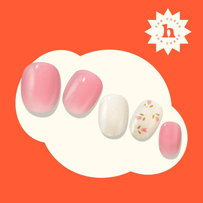 Heyhae Semi Cured Gel Nail Strips - No LED Lamp Needed, Easy Apply & Remove, Salon Quality - 28 Strips + Prep Pads, File & Stick - Hey, Love Me, Love Me Not Avelisse