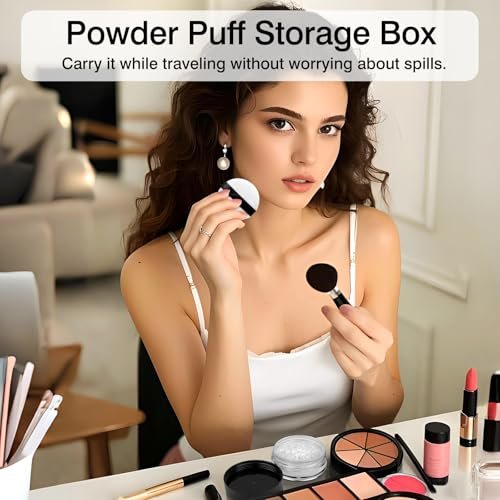 10g Refillable Loose Powder Container with Sifter & Puff – Travel Cosmetic Jar Compact with Lid, Empty Makeup Box for Face Powder - görsel 12
