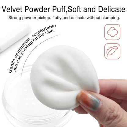 10g Refillable Loose Powder Container with Sifter & Puff – Travel Cosmetic Jar Compact with Lid, Empty Makeup Box for Face Powder