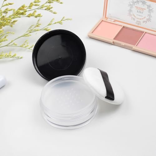 10g Refillable Loose Powder Container with Sifter & Puff – Travel Cosmetic Jar Compact with Lid, Empty Makeup Box for Face Powder - görsel 14