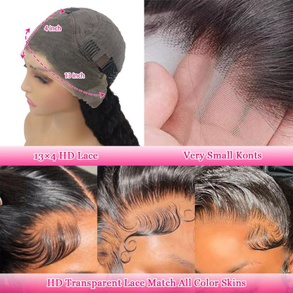 Bworto Pixie Cut Short Bob Frontal Wigs Human Hair Pre Plucked Deep Wave 13x4 HD Lace Front Curly Wigs for Black Women Natural Black Wig 6 Inch Avelisse