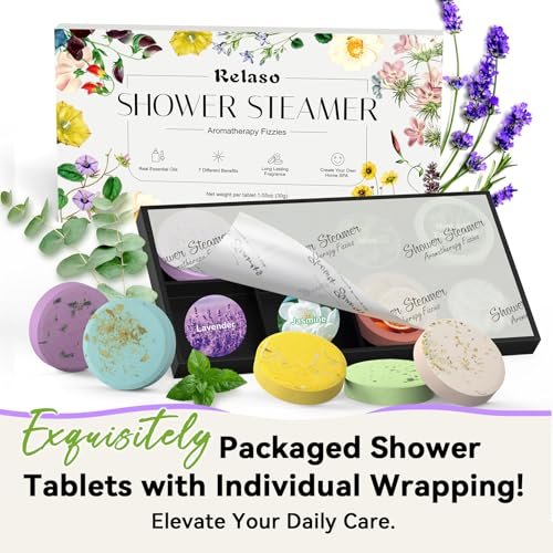 Relaso Shower Steamers Aromatherapy 8 Pack – Premium Shower Bombs with Natural Essential Oils, Luxury Gift Box, Home Spa Stress Relief & Relaxation Self Care - görsel 11