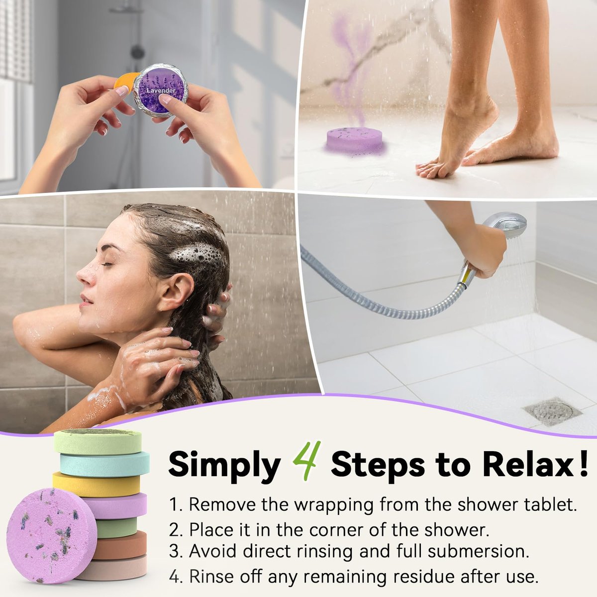 Relaso Shower Steamers Aromatherapy 8 Pack – Premium Shower Bombs with Natural Essential Oils, Luxury Gift Box, Home Spa Stress Relief & Relaxation Self Care - görsel 14