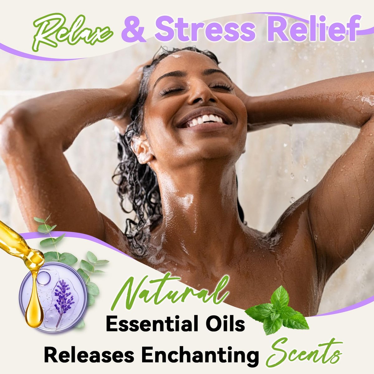 Relaso Shower Steamers Aromatherapy 8 Pack – Premium Shower Bombs with Natural Essential Oils, Luxury Gift Box, Home Spa Stress Relief & Relaxation Self Care - görsel 6