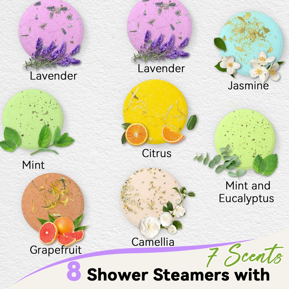 Relaso Shower Steamers Aromatherapy 8 Pack – Premium Shower Bombs with Natural Essential Oils, Luxury Gift Box, Home Spa Stress Relief & Relaxation Self Care - görsel 4