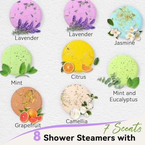 Relaso Shower Steamers Aromatherapy 8 Pack – Premium Shower Bombs with Natural Essential Oils, Luxury Gift Box, Home Spa Stress Relief & Relaxation Self Care - görsel 3