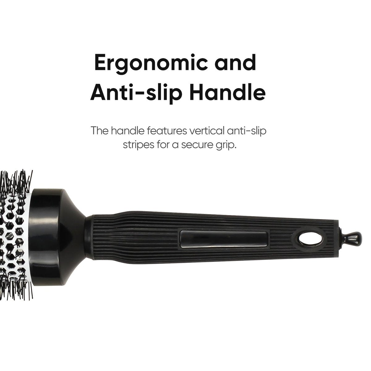 Ceramic Round Brush for Blow Drying Set - Professional Blowout, Styling & Curling, Reduces Frizz, Enhances Shine, Includes Sectioning Pick & 4 Clips Avelisse