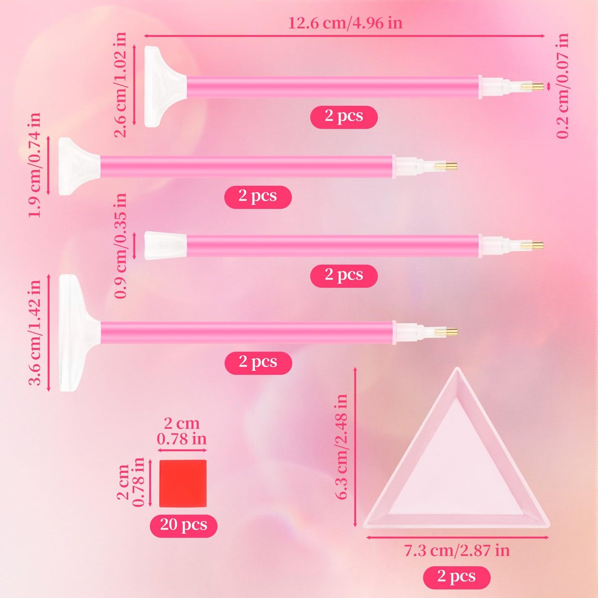 30PCS Rhinestone Picker Tool Set: Acrylic Rhinestone Pen Applicator, Dual-Ended Nail Art Dotting Pens, Wax Tips, Storage Tray & Clay Tools for DIY Nail Art - görsel 3