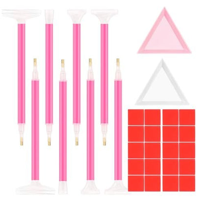 30PCS Rhinestone Picker Tool Set: Acrylic Rhinestone Pen Applicator, Dual-Ended Nail Art Dotting Pens, Wax Tips, Storage Tray & Clay Tools for DIY Nail Art