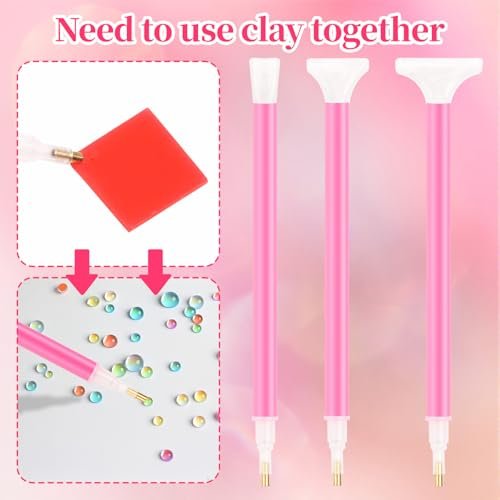 30PCS Rhinestone Picker Tool Set: Acrylic Rhinestone Pen Applicator, Dual-Ended Nail Art Dotting Pens, Wax Tips, Storage Tray & Clay Tools for DIY Nail Art - görsel 6