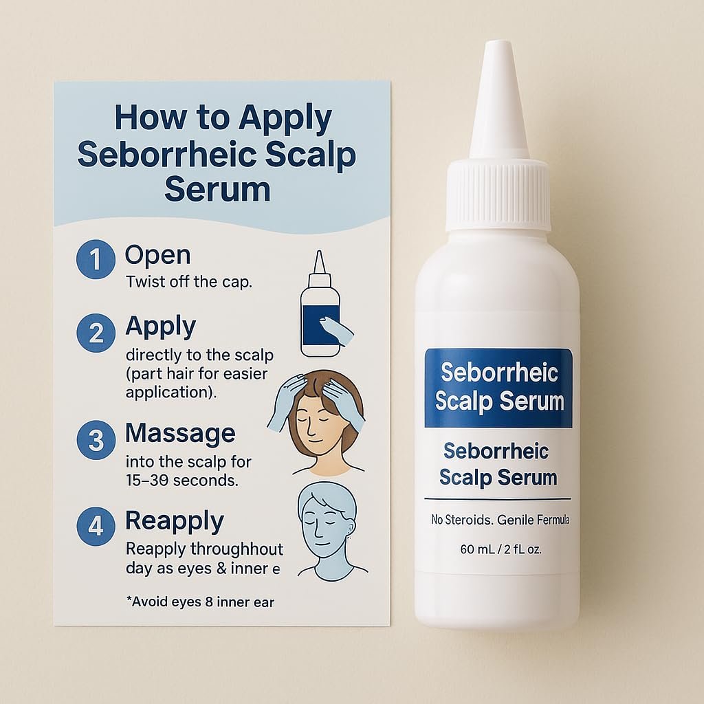 Dermgentle Seborrheic Scalp Serum 8X FAST ACTING - Soothing Redness & Dermatitis - Fast-Acting Ointment for Scalp, Face, Chest & Body for Men & Women (1 Pack) Avelisse