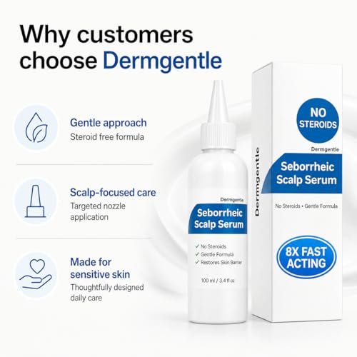 Dermgentle Seborrheic Scalp Serum 8X FAST ACTING - Soothing Redness & Dermatitis - Fast-Acting Ointment for Scalp, Face, Chest & Body for Men & Women (1 Pack) Avelisse