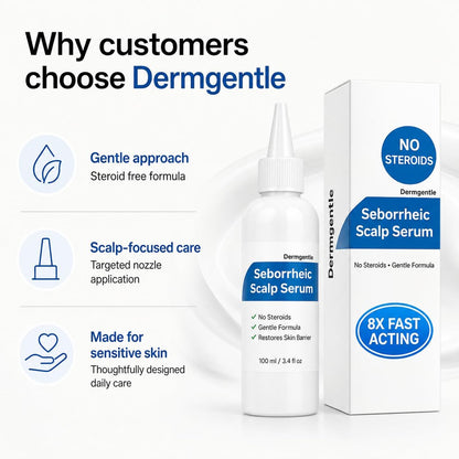 Dermgentle Seborrheic Scalp Serum 8X FAST ACTING - Soothing Redness & Dermatitis - Fast-Acting Ointment for Scalp, Face, Chest & Body for Men & Women (1 Pack) Avelisse
