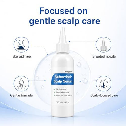 Dermgentle Seborrheic Scalp Serum 8X FAST ACTING - Soothing Redness & Dermatitis - Fast-Acting Ointment for Scalp, Face, Chest & Body for Men & Women (1 Pack) Avelisse