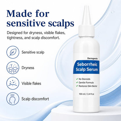 Dermgentle Seborrheic Scalp Serum 8X FAST ACTING - Soothing Redness & Dermatitis - Fast-Acting Ointment for Scalp, Face, Chest & Body for Men & Women (1 Pack) Avelisse