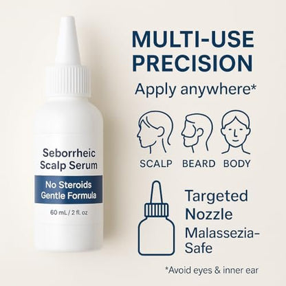 Dermgentle Seborrheic Scalp Serum 8X FAST ACTING - Soothing Redness & Dermatitis - Fast-Acting Ointment for Scalp, Face, Chest & Body for Men & Women (1 Pack) Avelisse