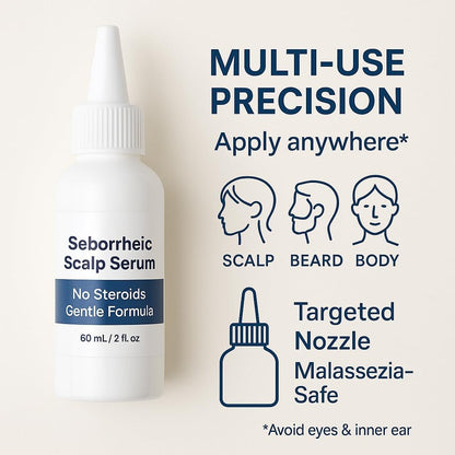 Dermgentle Seborrheic Scalp Serum 8X FAST ACTING - Soothing Redness & Dermatitis - Fast-Acting Ointment for Scalp, Face, Chest & Body for Men & Women (1 Pack) Avelisse