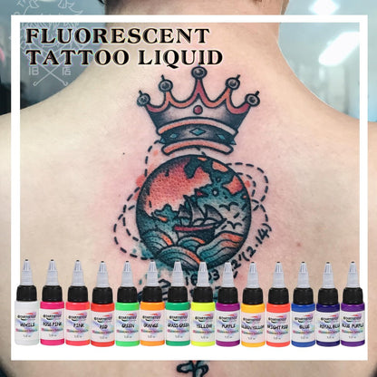 GTARTISTOO 14 Color Tattoo Ink Set - 1/2 oz (15ml) Professional Fluorescent Tattoo Inks Pigment Kit Avelisse